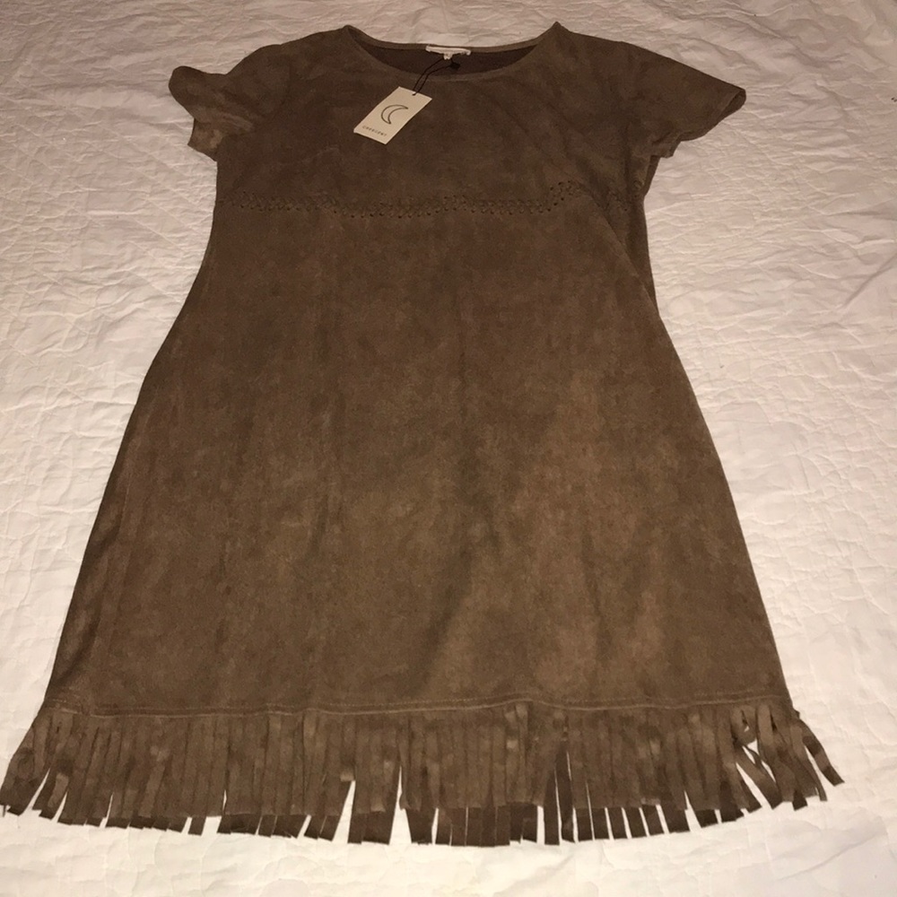 Brown suede fringe dress!